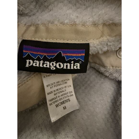 Patagonia Women’s Polartec retool Fleece Pullover Jacket Cream Beige Sz M Snap-T - Picture 8 of 11